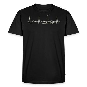 Gymnast Parallel Bar . Heart. Love. EKG. Pulse. - Men's Premium Organic T-Shirt - black - Front - Nico (187cm)