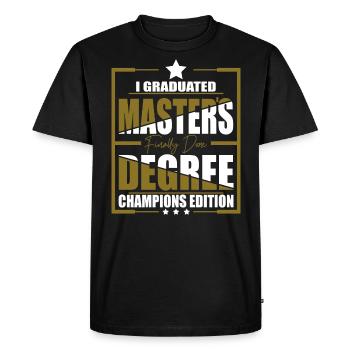 Master's Degree - Men's Premium Organic T-Shirt - black - Front - Nico (187cm)