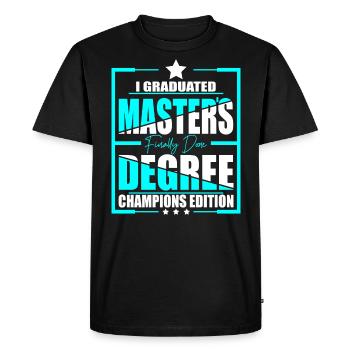 Master's Degree - Men's Premium Organic T-Shirt - black - Front - Nico (187cm)