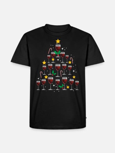 Wein Weihnachten. Weihnachtsgeschenk - Männer Premium Bio T-Shirt - Schwarz