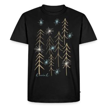 Forêt magique minimale - T-shirt Premium bio Homme - noir - Devant - Nico (187cm)