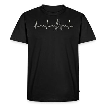 Softball Girl Homerun Hit. Heart. Love. EKG. - Men's Premium Organic T-Shirt - black - Front - Nico (187cm)
