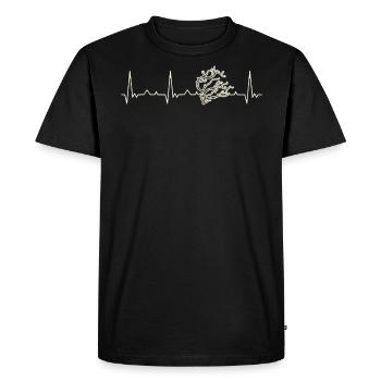 Tree Branch. Heart. Love. EKG. Pulse. Beat. - Men's Premium Organic T-Shirt - black - Front - Nico (187cm)