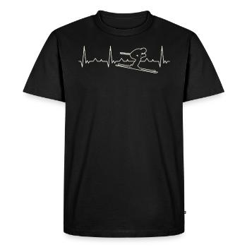 Skiier cuesta abajo. Corazón. Amor. Ekg. - T-shirt Premium bio Homme - noir - Devant - Nico (187cm)