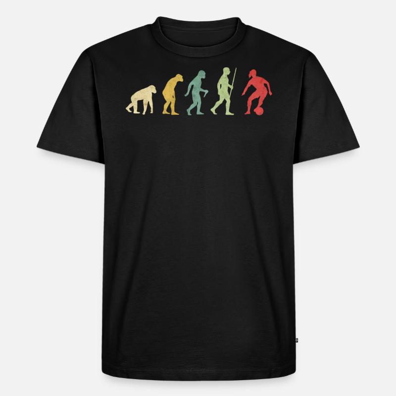 Fußballspieler Dribble Evolution - Männer Premium Bio T-Shirt - Schwarz