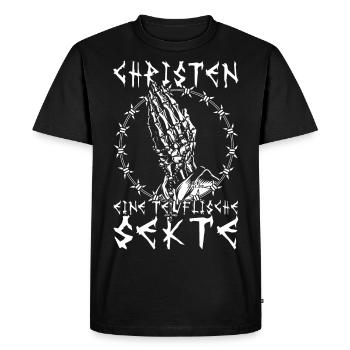 Christians a diabolical sect - Men's Premium Organic T-Shirt - black - Front - Nico (187cm)