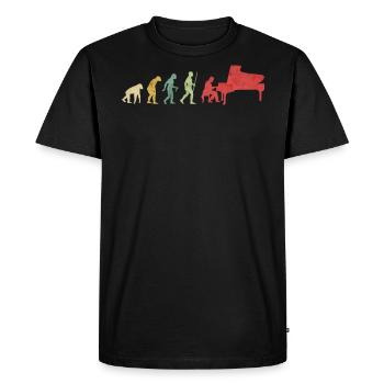 Pianist Playing Piano Evolution - Men's Premium Organic T-Shirt - black - Front - Nico (187cm)