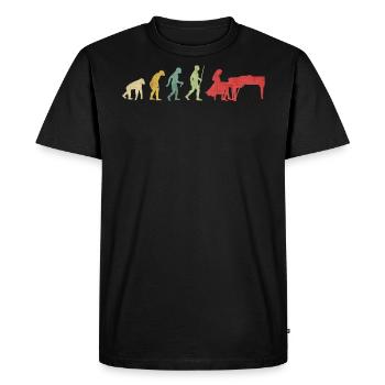 Evolución pianista de piano jugando a la mujer - T-shirt Premium bio Homme - noir - Devant - Nico (187cm)