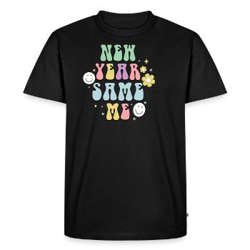 New Year Same Me New Year's Eve Happy New Year - Men's Premium Organic T-Shirt - black - Front - Nico (187cm)