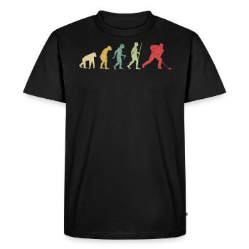 Ice Hockey Player Puck Skating Evolution - Men's Premium Organic T-Shirt - black - Front - Nico (187cm)