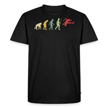 Hurdles Man Running Evolution - Men's Premium Organic T-Shirt - black - Front - Nico (187cm)