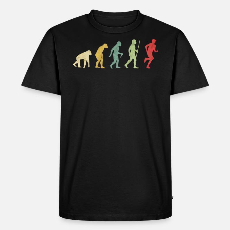 Jogging Runner Evolution - Männer Premium Bio T-Shirt - Schwarz