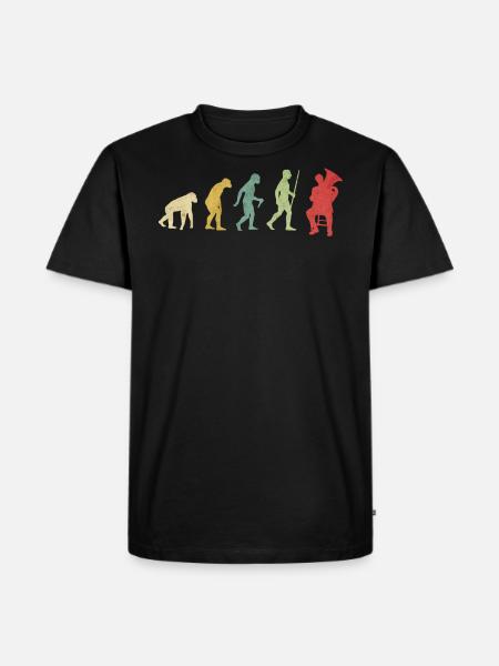 Tuba Playing Man Evolution - Men's Premium Organic T-Shirt - black