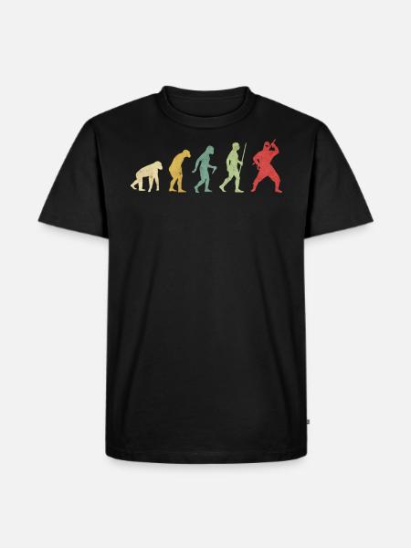 Ninja Pose Evolution - Men's Premium Organic T-Shirt - black