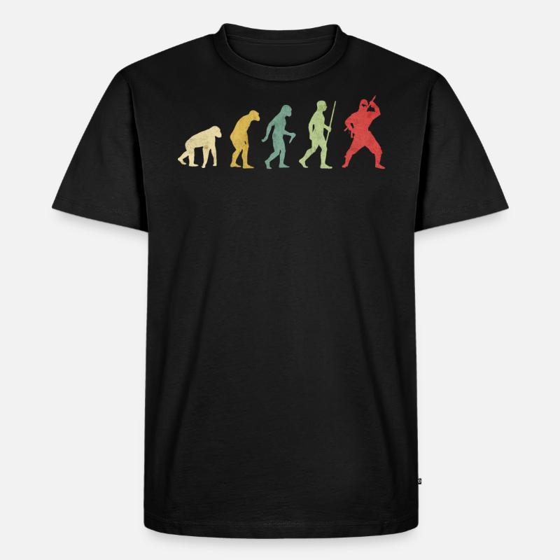 Ninja Pose Evolution - Männer Premium Bio T-Shirt - Schwarz