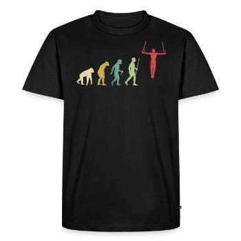 Gymnast Still Rings Athlete Evolution - Men's Premium Organic T-Shirt - black - Front - Nico (187cm)