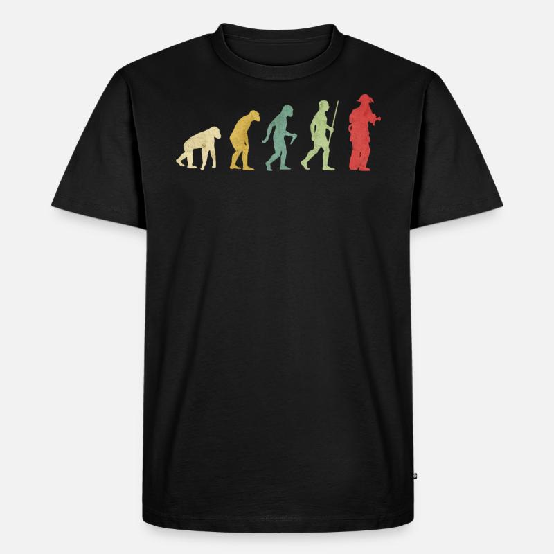 Fireman With Hose Evolution - Men's Premium Organic T-Shirt - black