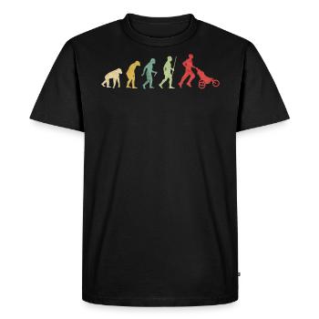 Father Running With Baby Carriage Evolution - Men's Premium Organic T-Shirt - black - Front - Nico (187cm)