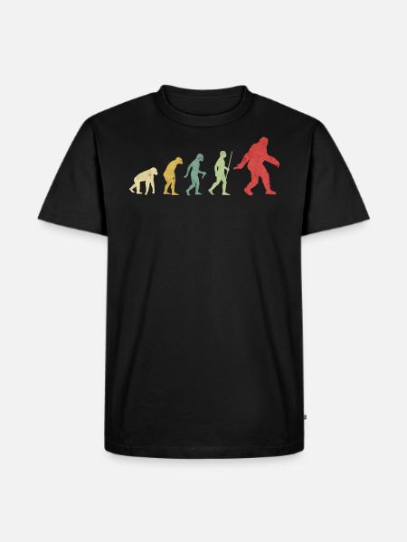 Bigfoot walking Beast Evolution - Men's Premium Organic T-Shirt - black