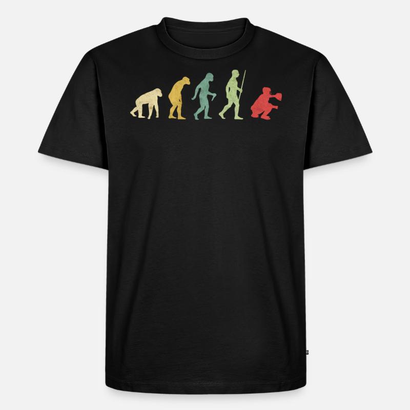 Baseball Catcher Evolution - Men's Premium Organic T-Shirt - black