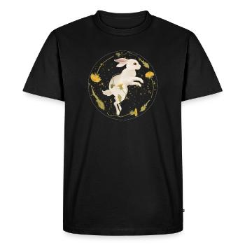 Lapin avec chardon à truie - T-shirt Premium bio Homme - noir - Devant - Nico (187cm)