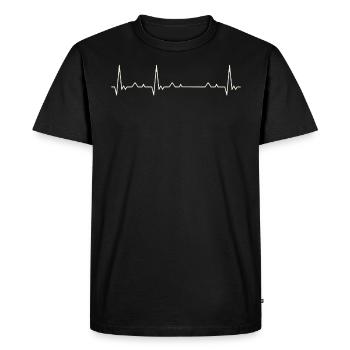 Push Up Cross Training Girl. Heart. Love. EKG. - Men's Premium Organic T-Shirt - black - Front - Nico (187cm)