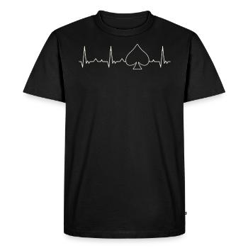 Símbolo de póker Spades. Corazón. Amor. Ekg. - T-shirt Premium bio Homme - noir - Devant - Nico (187cm)