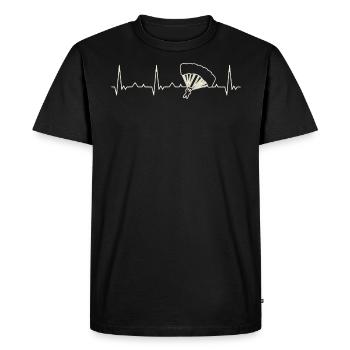Salto en paracaidas. Corazón. Amor. Ekg. - T-shirt Premium bio Homme - noir - Devant - Nico (187cm)