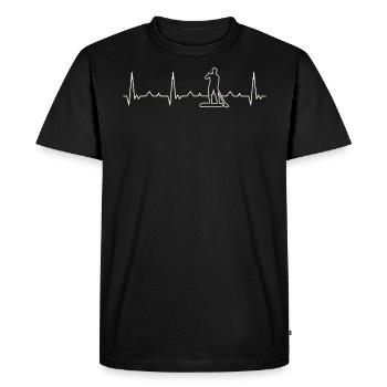 Paddle Board Guy. Corazón. Amor. Ekg. Legumbres. - T-shirt Premium bio Homme - noir - Devant - Nico (187cm)