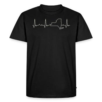 Estado de Nueva York EE. UU. Corazón. Amor. Ekg. - T-shirt Premium bio Homme - noir - Devant - Nico (187cm)