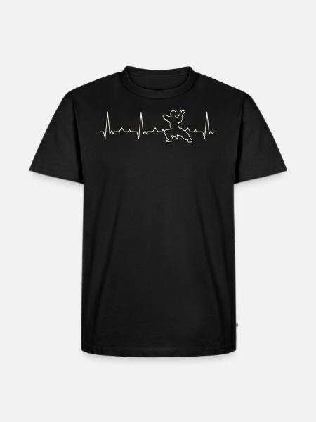 Artes marciales. Corazón. Amor. Ekg. Legumbres. - T-shirt Premium bio Homme - noir