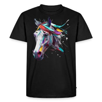 Horse design with many colors - Men's Premium Organic T-Shirt - black - Front - Nico (187cm)