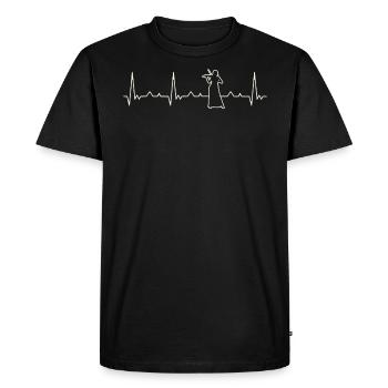 Violin jugando a la mujer. Corazón. Amor. Ekg. - T-shirt Premium bio Homme - noir - Devant - Nico (187cm)