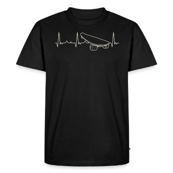 Longboard de patineta. Corazón. Amor. Ekg. - T-shirt Premium bio Homme - noir - Devant - Nico (187cm)