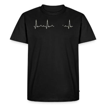 Truck Big. Heart. Love. EKG. Pulse. Beat. - Men's Premium Organic T-Shirt - black - Front - Nico (187cm)