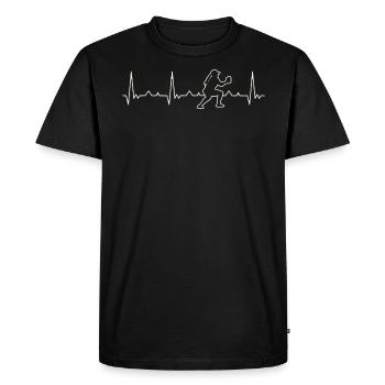 Softball Catcher Girl. Heart. Love. EKG. Pulse. - Men's Premium Organic T-Shirt - black - Front - Nico (187cm)