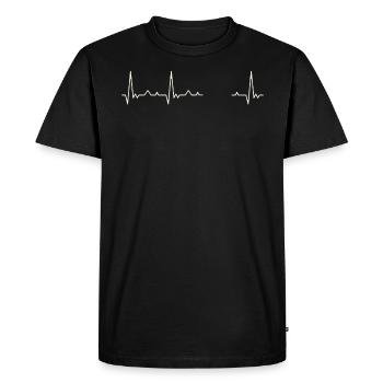 Piano jugando a la mujer pianista. Corazón. Amor. - T-shirt Premium bio Homme - noir - Devant - Nico (187cm)