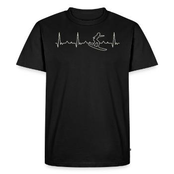 Surf Mujer Wave Girl. Corazón. Amor. Ekg. - T-shirt Premium bio Homme - noir - Devant - Nico (187cm)