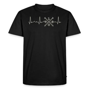 Love Arrow. Heart. Love. EKG. Pulse. Beat. - Men's Premium Organic T-Shirt - black - Front - Nico (187cm)
