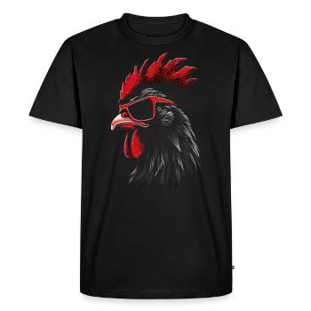 Rooster Chicken Sunglasses - Men's Premium Organic T-Shirt - black - Front - Nico (187cm)