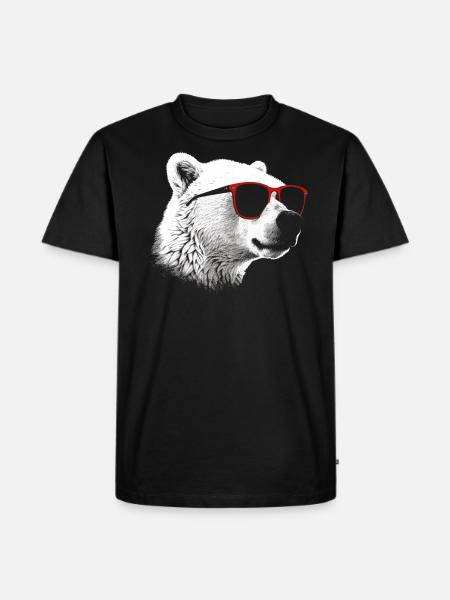 Polar Bear Cool Sunglasses - Men's Premium Organic T-Shirt - black