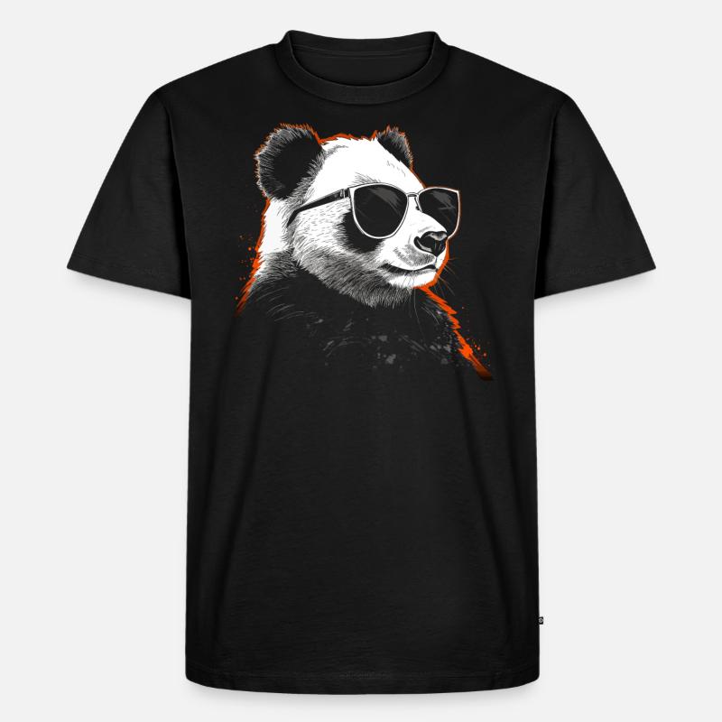 Panda Sonnenbrille - Männer Premium Bio T-Shirt - Schwarz