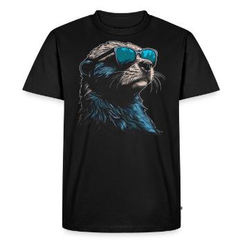 Lunettes de soleil Otter - T-shirt Premium bio Homme - noir - Devant - Nico (187cm)