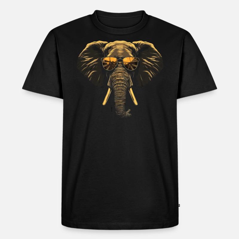 Elefant Sonnenbrille - Männer Premium Bio T-Shirt - Schwarz