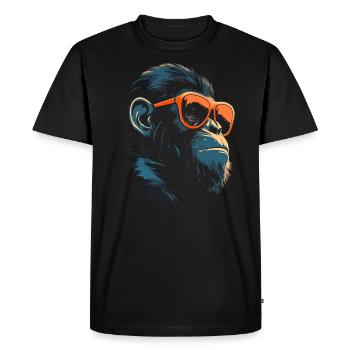 Chimpanzee Sunglasses - Men's Premium Organic T-Shirt - black - Front - Nico (187cm)