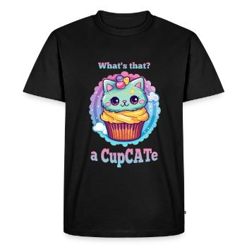 Sweet CupCATe - Cute Cupcake Cat Design - Men's Premium Organic T-Shirt - black - Front - Nico (187cm)