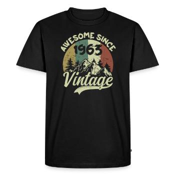 Vintage 1963 Birthday Gift 1963 - Men's Premium Organic T-Shirt - black - Front - Nico (187cm)
