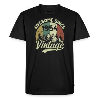 Vintage 1954 Birthday Gift 1954 - Men's Premium Organic T-Shirt - black - Front - Nico (187cm)