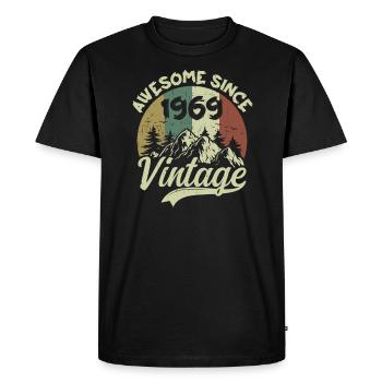 Millésime 1969 Cadeau D'anniversaire 1969 - T-shirt Premium bio Homme - noir - Devant - Nico (187cm)