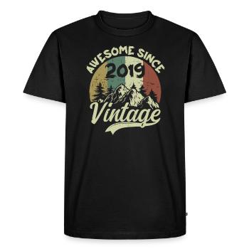 Vintage 2019 Birthday Gift 2019 - Men's Premium Organic T-Shirt - black - Front - Nico (187cm)